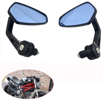 Motorcycle Bike Aluminum 7/8'' 22mm Bar End Glass Side Rear View Mirror Rearview Mirror