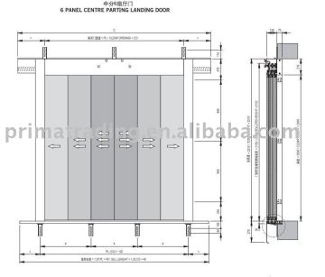 6 Panel Centre Parting Landing Door Device