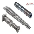 Katumpakan-machined alloy wear-resistant naylon conical extruder twin screw at bariles