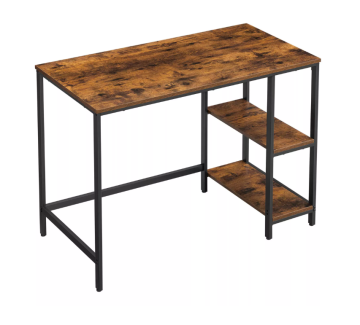Rustic Round Coffee Table with Metal Frame for Small Spaces