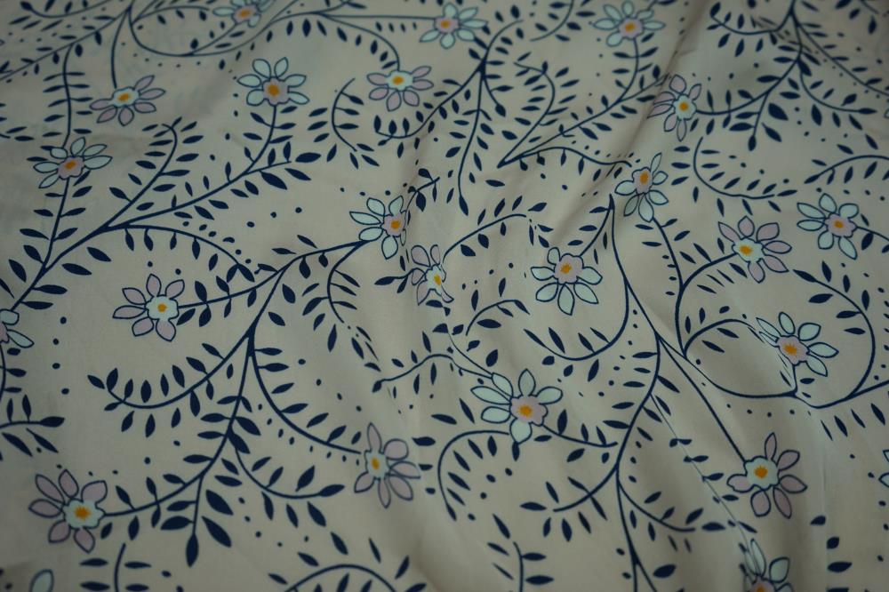 Sea Island Hammer Satin Print Fabric