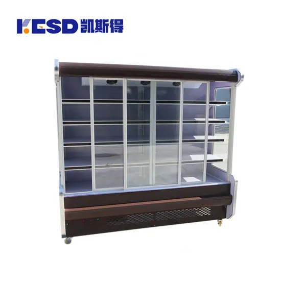 Supermarket Vegetable Fruit Glass Door Upright Display Open Refrigerator with Door