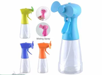 Promotional Summer Cooling Handheld Battery Powered Plastic Water Bottle Spray Fan