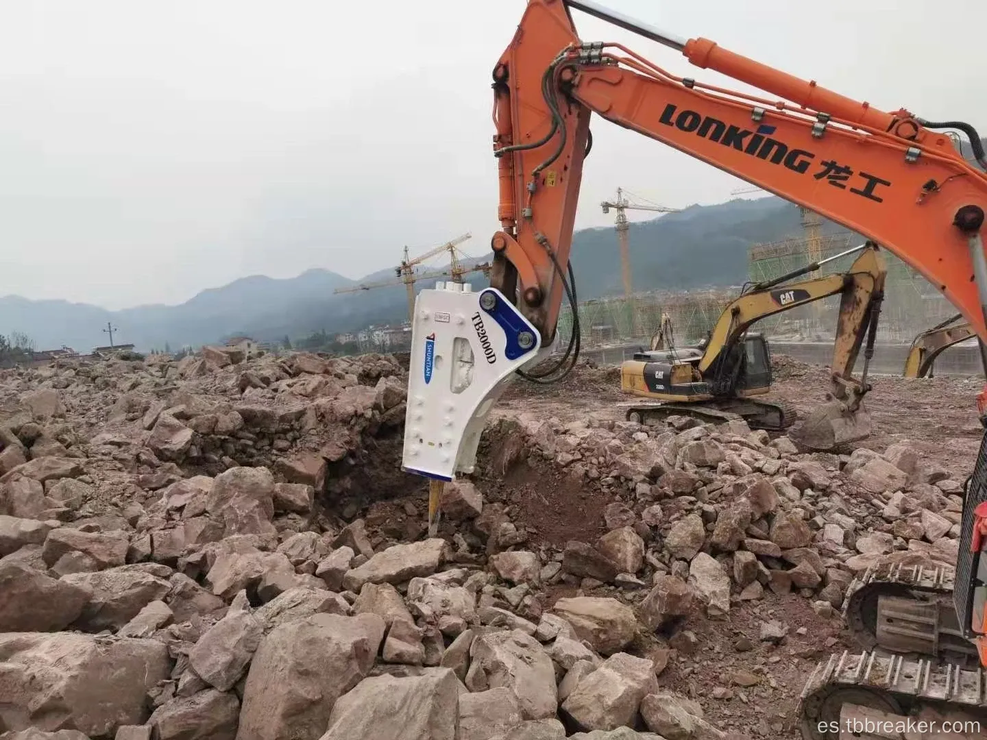 Excavador Cat340d Break Big Stone Mine Hidráulico Hammer