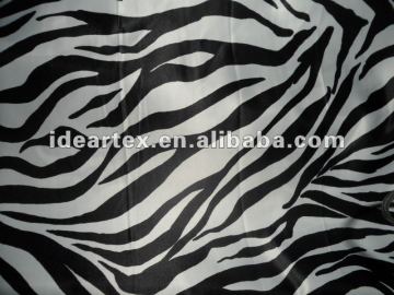 Polyester Zebra Printed Satin Fabric for Lady Dress