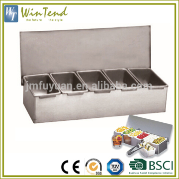 Condiment storage stainless steel box organizer wholesale spice containers