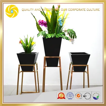indoor home decoration metal golden flower rack tall gold flower stand