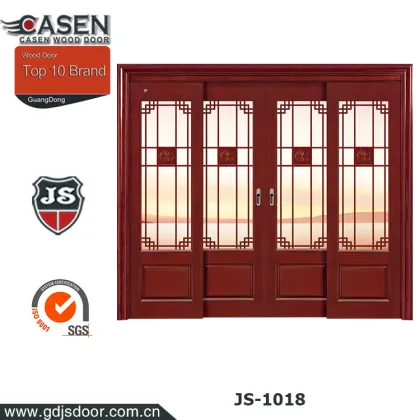 Chinese style fancy woodwork folding screen door