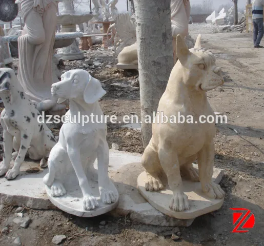 Garden stone dog statues