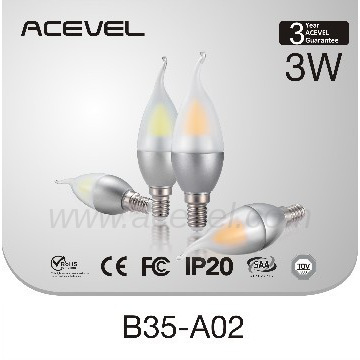 3W LED candle light, CE/ROHS/SAA/FCC approved, philips rebel LED chip