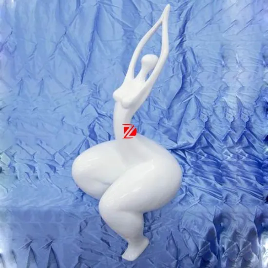 white resin abstract fat lady yoga sculpture