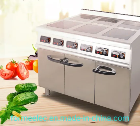 21kw Commercial Induction Heater 6 Square Plate Induction Cooker with Cabinet
