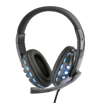 LED Light Game Headphone Stereo Surrounded Over-Ear headband glowing Gaming Headset with USB Mic Volume control For PC Gamer
