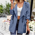 Women's Long Sleeve Long Slim Overcoat