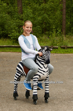 (EN71&ASTM&CE)~(Pass!!)~Dalian plush horse ride-on/Ride on horse for 8 years old kid zebra/ZW-8 Magicprince Zebra
