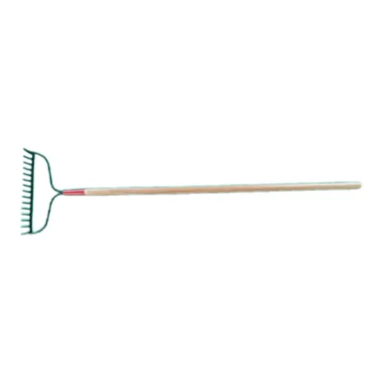 15-Tine Forged Bow Grass Garden Rake with Long Wooden Handle