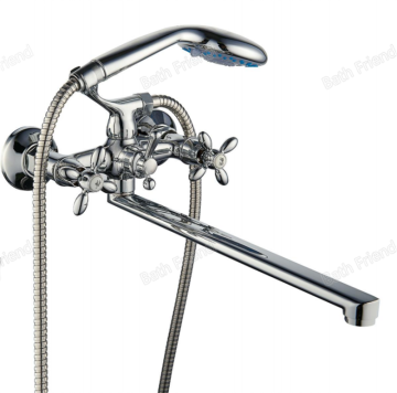 In-Wall Hanging Faucet Shower Set with Zinc Alloy Long Spout Design