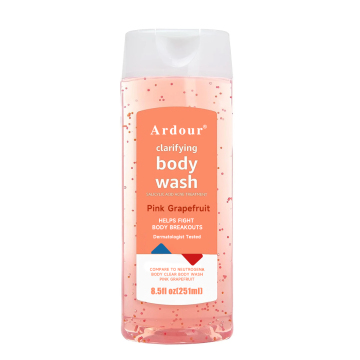 Wholesale Private Label Salicylic Acid Grapefruit Cleaning Breakouts Exfoliating Moisturizing Skincare Body Wash Shower Gel
