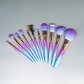 11 PCS Women Makeup Brush Set Gradient Purple