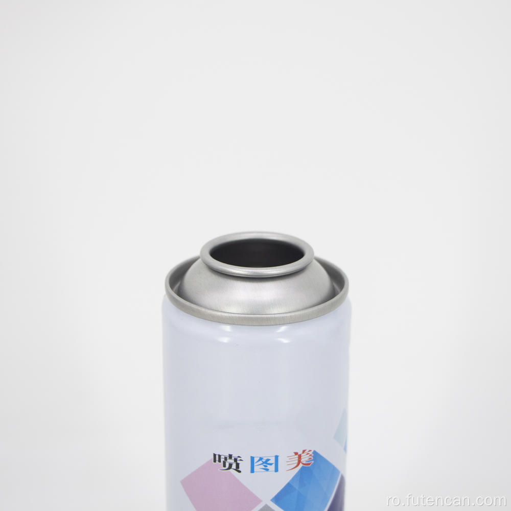 Cutie rotundă din tablă metalică cu aerosoli