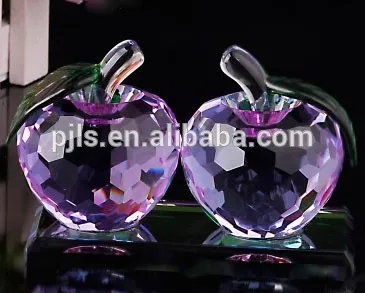 twin crystal apple for workmanship glass apples