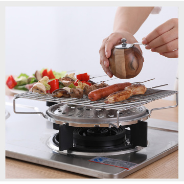 Kitchen Household Barbecue Grill Gas Stove with Grill Stainless Steel Grilling Basket