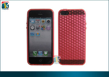 Custom Fashionable Red 3d Diamond Shape Tpu Case For Iphone 5 Tc-iph5-t012