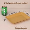 720ml Thickened Rectangular Kraft Paper Food Tray