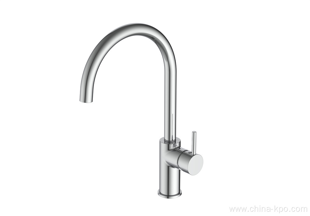 Contemporary Mixer Chrome Single Handle Brass Kitchen Faucet