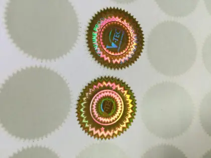 Special Sharp Gold Hologram Label