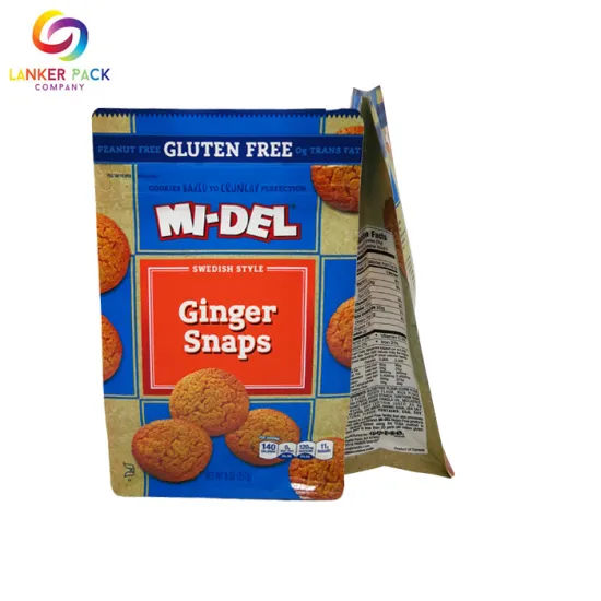 Custom Front Ziplock Flat Bottom Pouch For Cookies