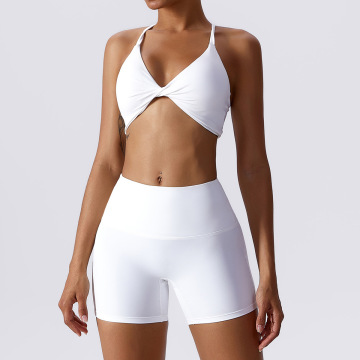 Custom Logo Sportswear: Gym Fitness 2 Piece Yoga Bra and Shorts Set for Women