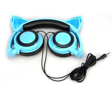Wired Stereo Cat Ear Headphone LED for Promotion