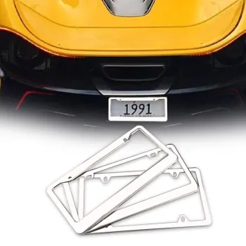 Custom JDM License Plate Frame: Personalized Logo Shape Design in Silver Aluminum