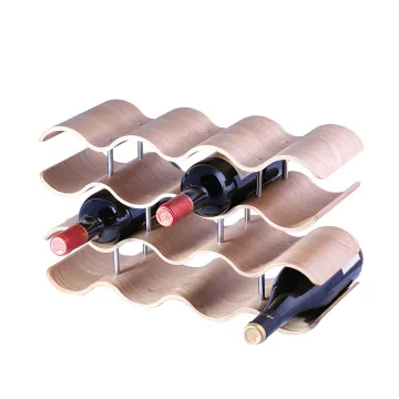 Bar accessories Home Bars Wooden Wine Rack Creative Wavy Grape Wine Shelf Solid Wood Wine Bottle Display Stand