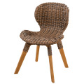 Leisure Wooden table and four leg rattan chair