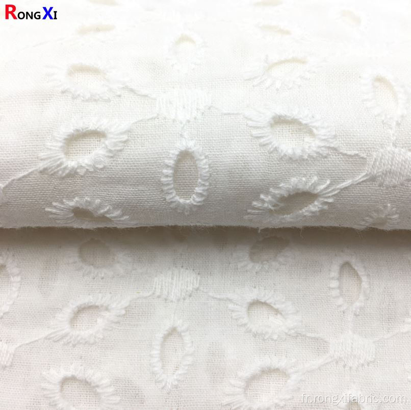 Tissu à œillets en coton Tissu en dentelle 100 % coton