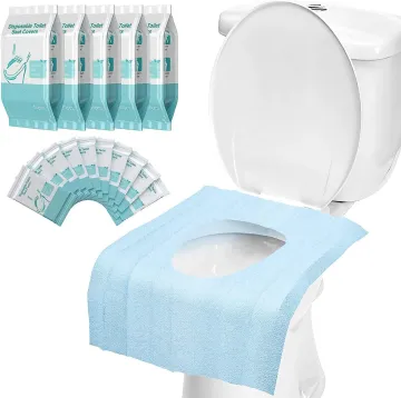 100-Pack Disposable Plastic Toilet Seat Covers: Waterproof, Non-Slip, Individually Wrapped for Travel