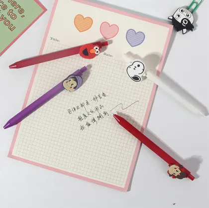 Wholesale Kawaii Cartoon Signature Pens - Custom Logo 0.5mm Black Gel Ink Stationery Supplies