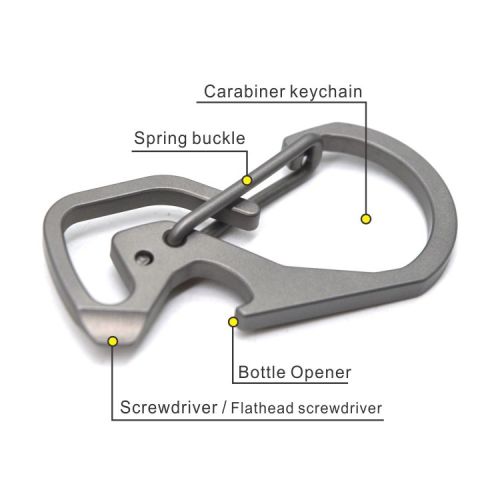 4 em 1 Multi Keychain Titanium Carabiner