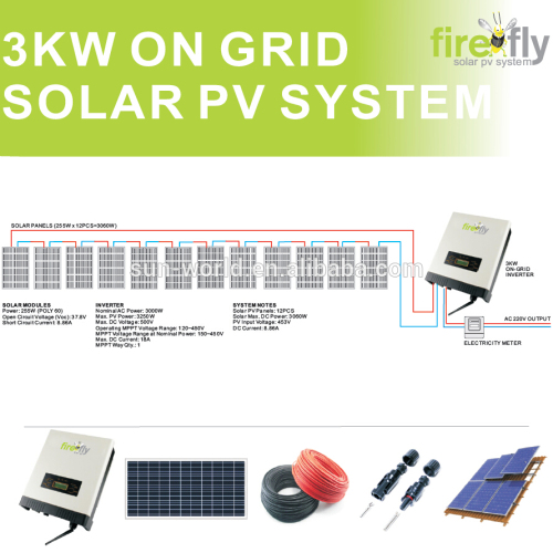 3000W Grid-tied Solar Power System (Single Phase)