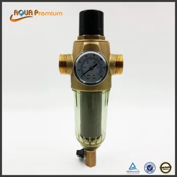SS screen net filter water pre filter with pressure gage
