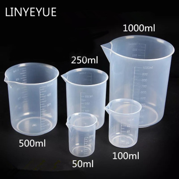 5 pieces/set Plastic Beaker Food Grade PP Measuring Cup Turnable Spatula Laboratory Equipment