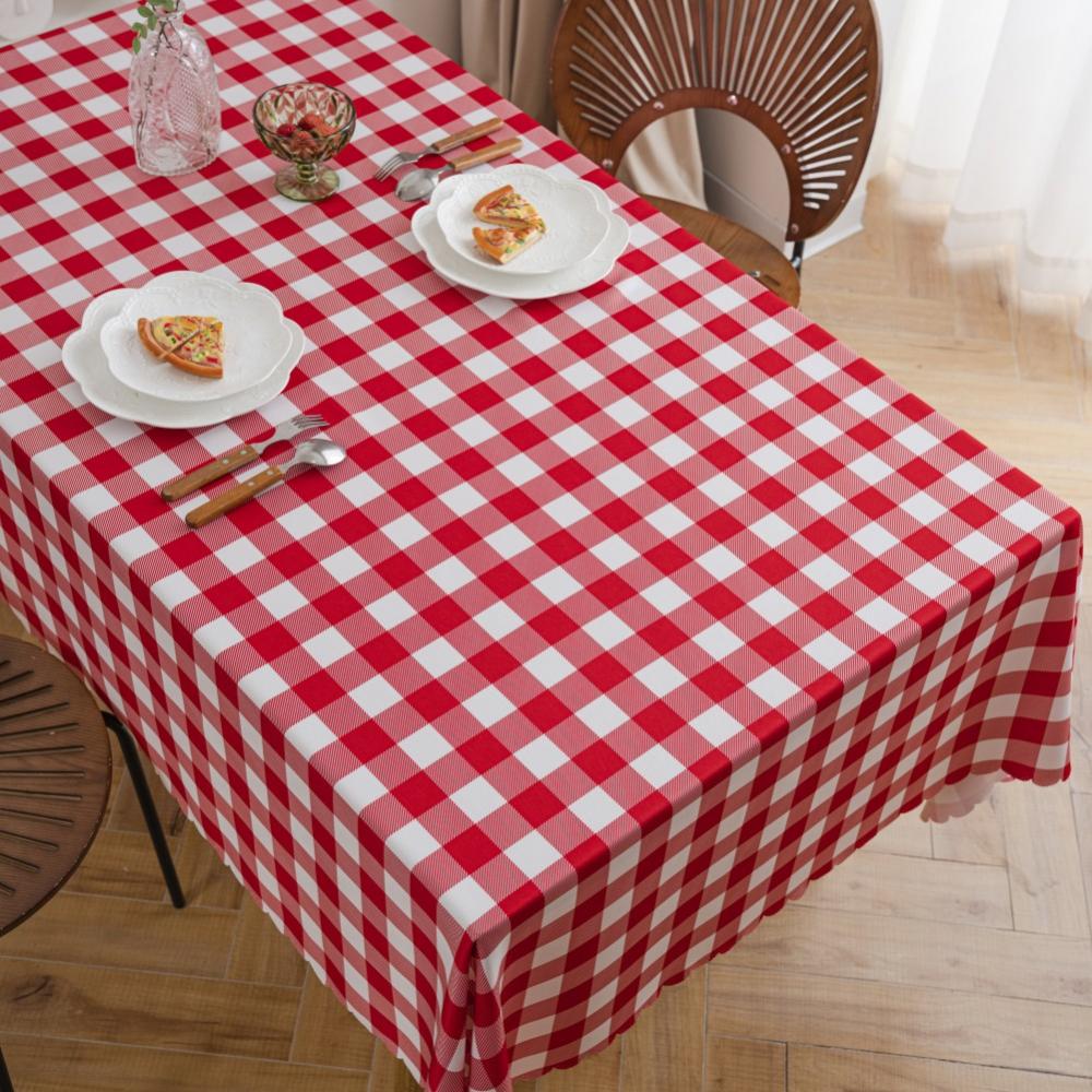 Waterproof Tablecloth Checked Jpg