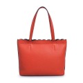 Moda simple cuero de vaca bolso femenino rojo