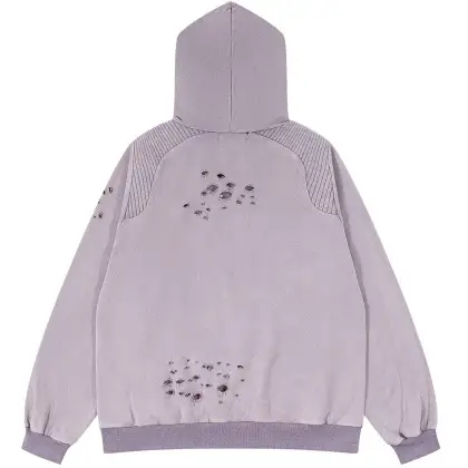 Mens Streetwear Hoodie Distressed