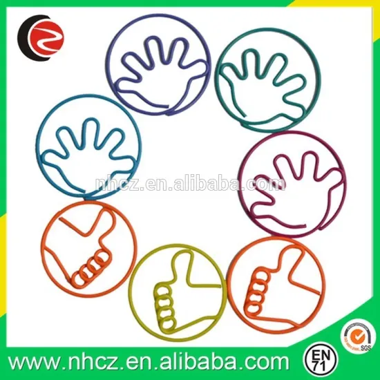 Fashion High Quality Metal Hand Shaped Paper Clips