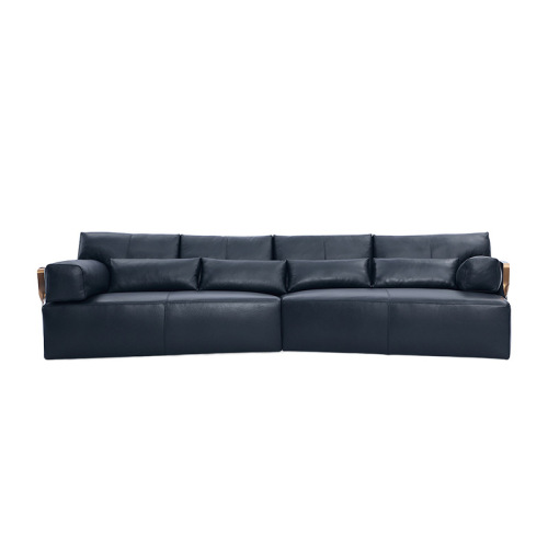 Sofa Kulit Hitam Mewah Itali