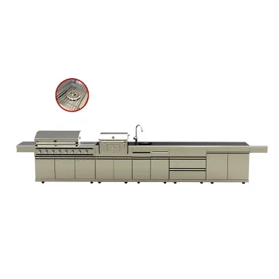 Wholesale Kitchen Outdoor Cabinet Luxury Indoor BBQ Gas Grill Set with Sink