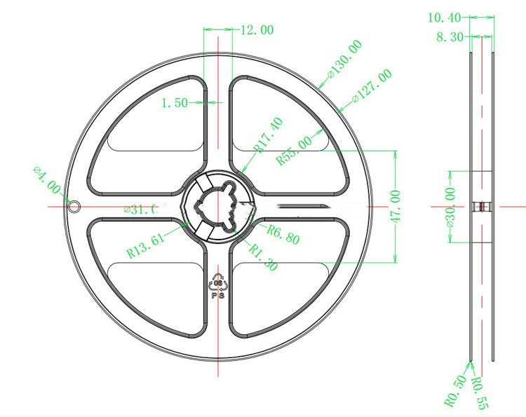 Empty Plastic Reel Diagram